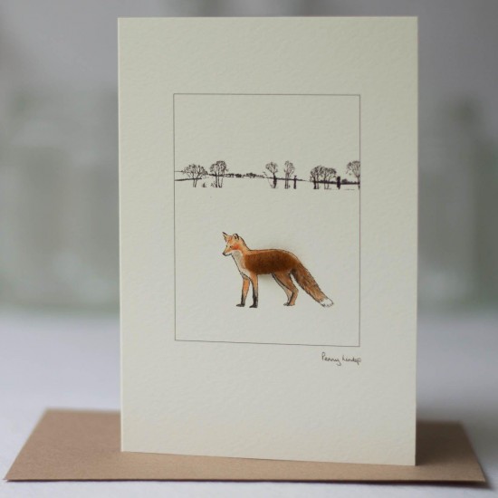 Fox in a landscape card
