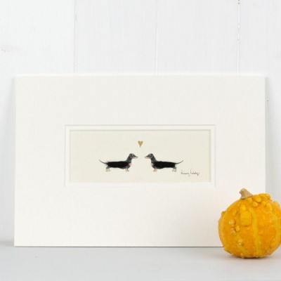 Black and Tan Dachshunds in Love print