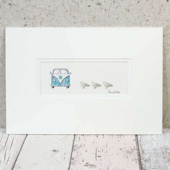 Seagulls and Campervan print