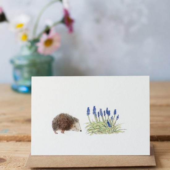 Mini Hedgehog and flowers card