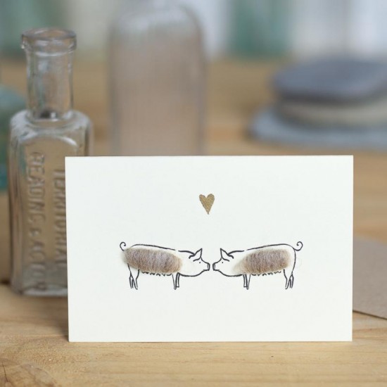 Mini Pigs in love card