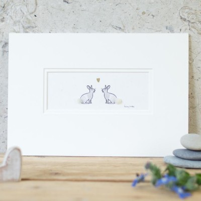 Rabbits in love print Rabbits in love print