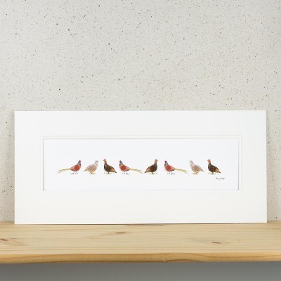 Long Row of Game Birds print
