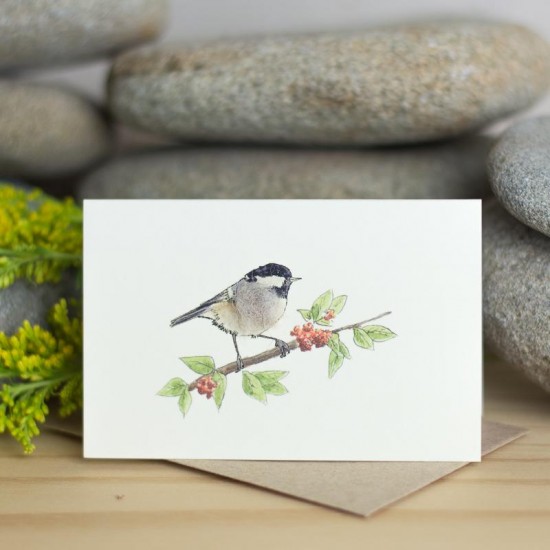 Mini Bird Coal Tit card