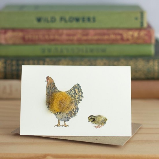 Mini Chicken Wyandotte & chick card