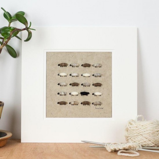 Flock of 20 natural sheep print