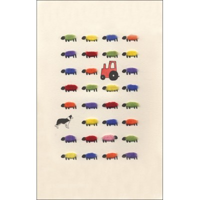 Limited Edition Print Of Tractor And Bright Sheep print Limited Edition Print Of Tractor And Bright Sheep print