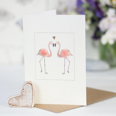 Flamingos in love card Flamingos in love card