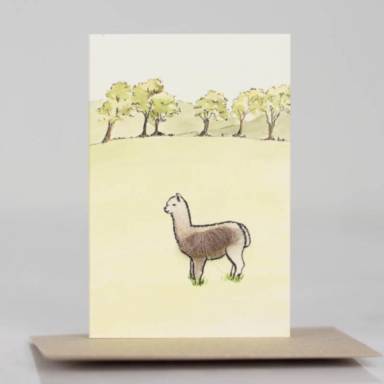 Mini Alpacas in field card