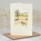 Border terrier by tree card Border terrier by tree card