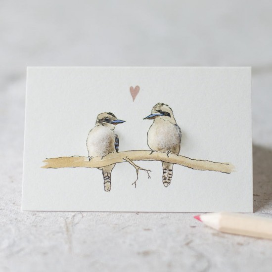 Mini Bird Kookaburras in love card