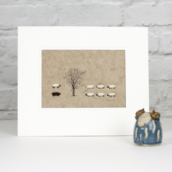 Sheep 8 and beech tree print