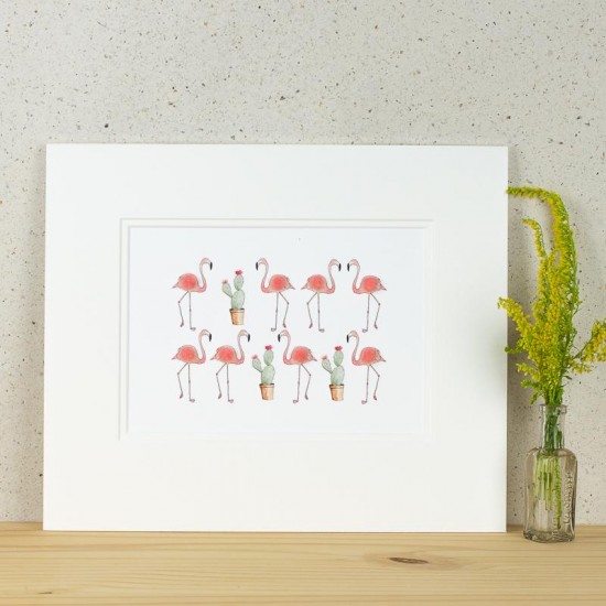 Flamingos and Cacti print Flamingos and Cacti print