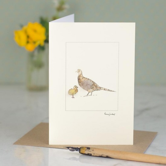 Pheasant and chick card