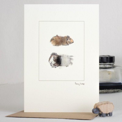 Guinea Pigs card brown and black
