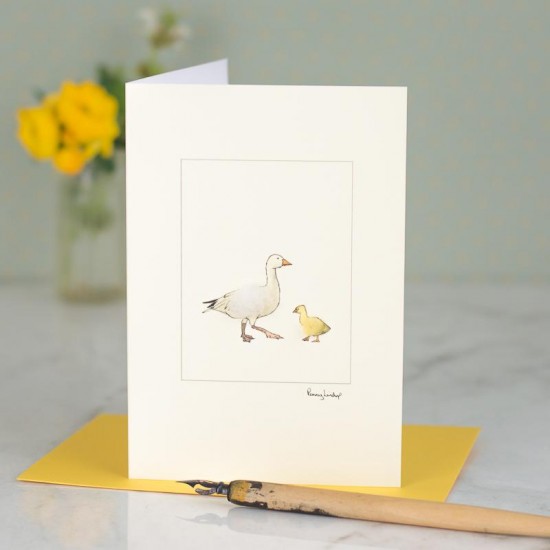 Goose and gosling card 