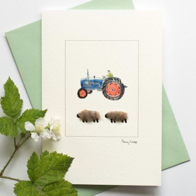 Sheep and Ford tractor card Sheep and Ford tractor card