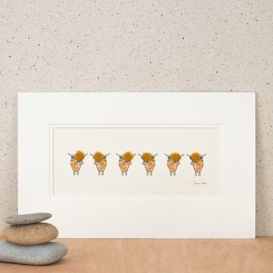 6 Highland Cows print