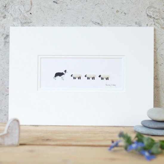 Collie and 3 sheep print