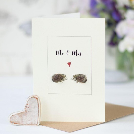 Hedgehog, Mr and Mrs card