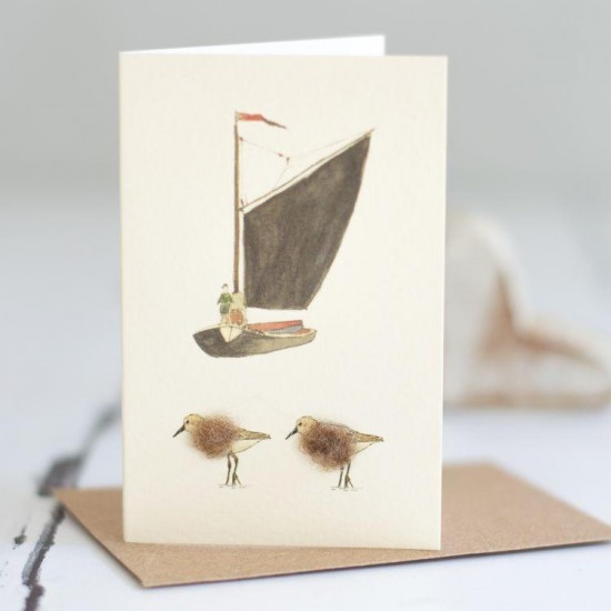 Mini Wherry and Sandpipers card