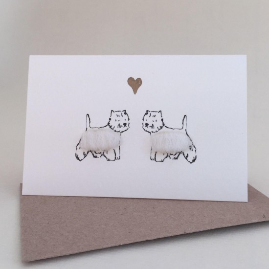 Mini Westies in love card