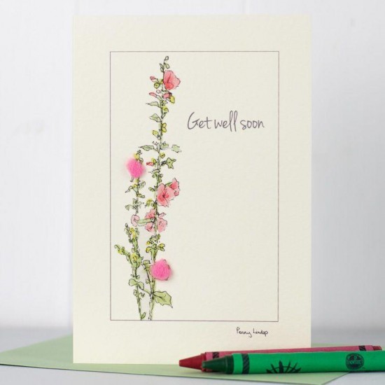 Hollyhock Get well soon card