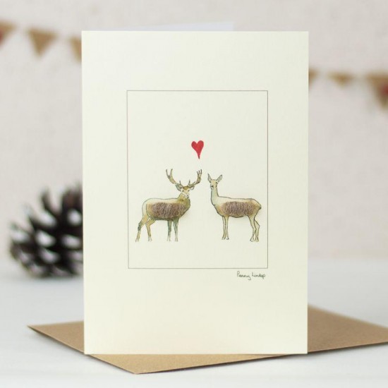 Deer in love card