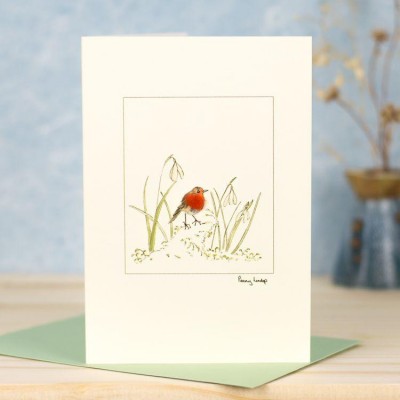 Snowdrop and robin card Snowdrop and robin card