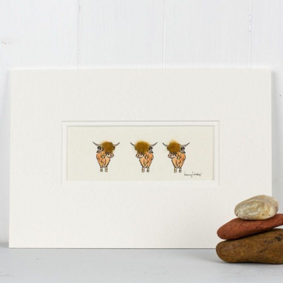 3 Highland cows print