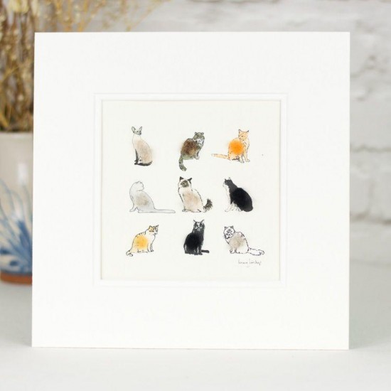 9 Cats assorted print