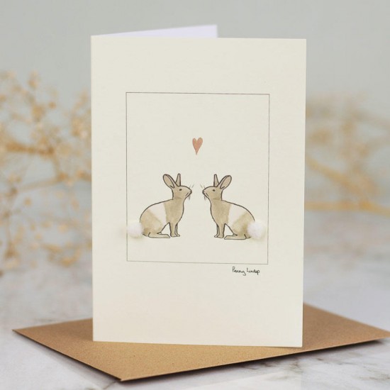 Rabbits in love card