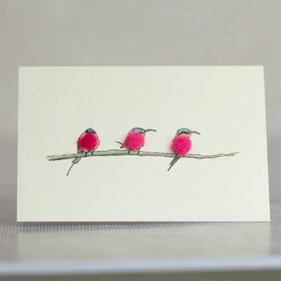 Mini Bird Carmine Bee Eaters card