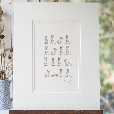 Limited Edition Of Lots Of Rabbits With Carrots print Limited Edition Of Lots Of Rabbits With Carrots print