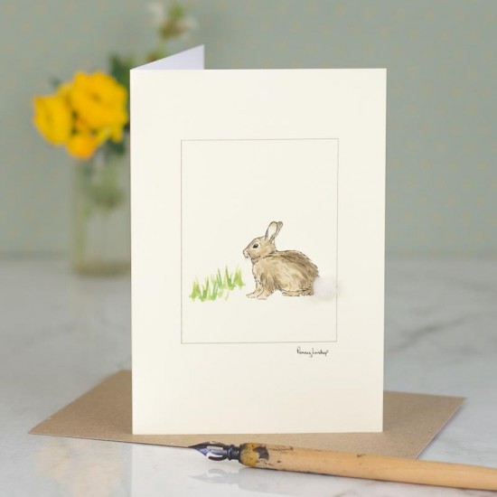 Rabbit in the grass card