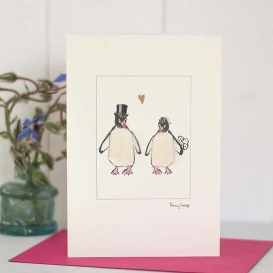 Penguin wedding card