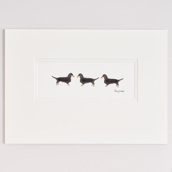 3 Dachshunds print