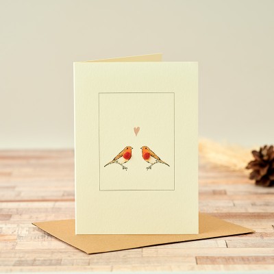 Robins in love card
