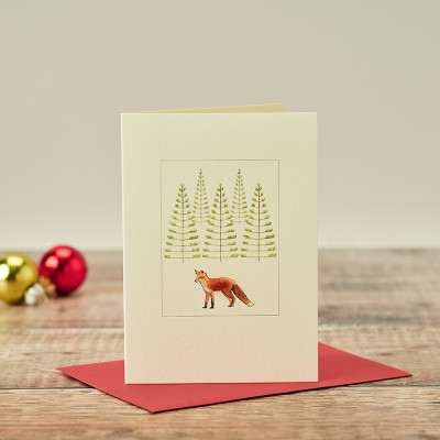 Fox and Trees Christmas card