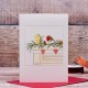 Robin on mantelpiece Christmas card