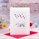 Polar Bear under baubles Christmas card