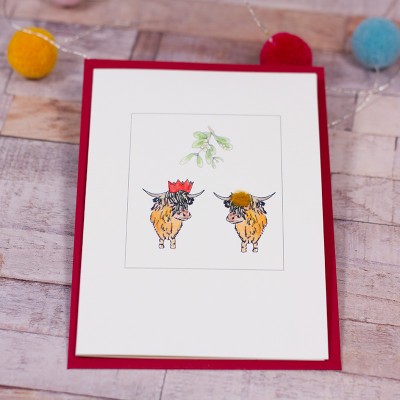 Highland cows under Mistletoe