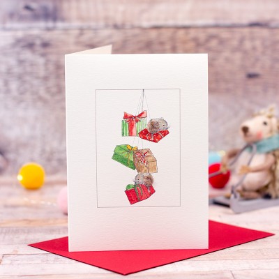 Mice and presents Christmas card