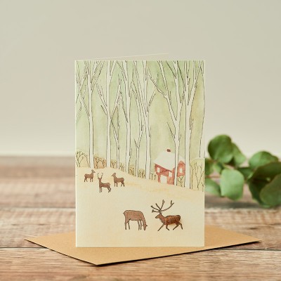 Deer woodland card