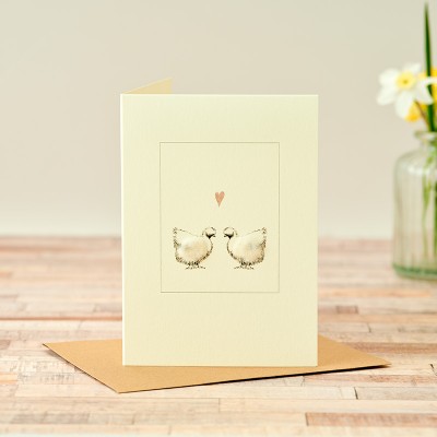 Silkies in love card