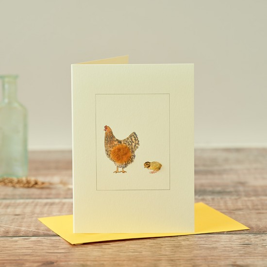 Gold laced wyandotte & chick card