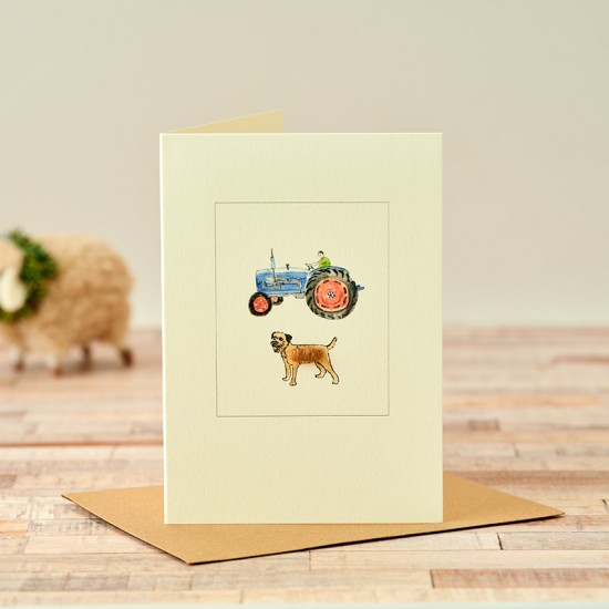 Border Terrier and Ford Tractor