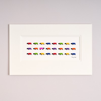 3 Rows of Bright Sheep print 3 Rows of Bright Sheep print