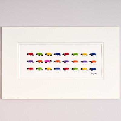 3 Rows of Bright Sheep print 3 Rows of Bright Sheep print