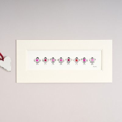 Long Row Of Pink Fairies print Long Row Of Pink Fairies print